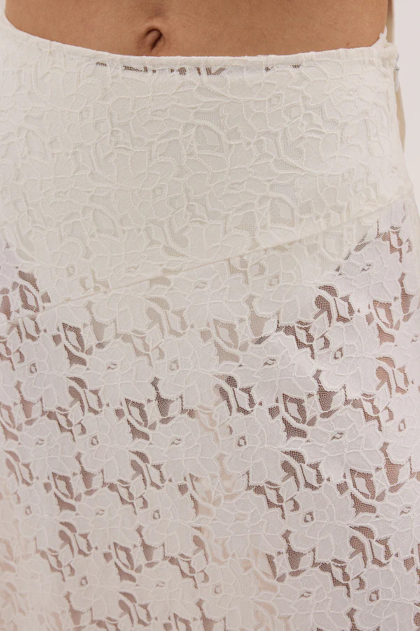 LOULA WHITE LACE SKIRT | DISSH