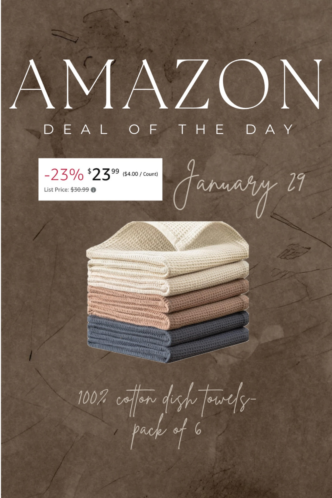 Deal of the Day- 100% cotton dish towels (pack of 6)

#LTKHome #LTKGiftGuide