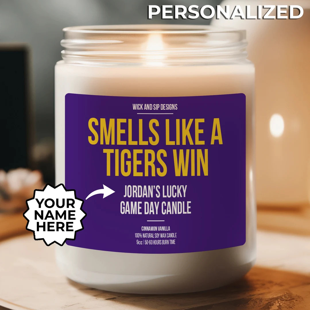 Personalized Smells Like A Tigers Win Candle, Custom LSU Candle, Gift for LSU Football Fan, Lucky... | Etsy (US)