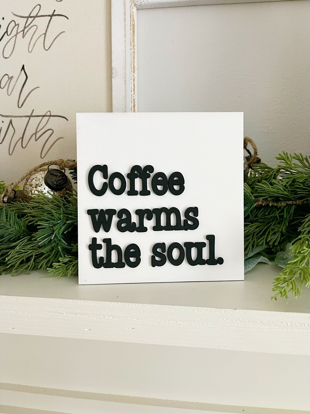 Coffee Warms the Soul Sign Tiered Tray Coffee Theme Coffee - Etsy | Etsy (US)