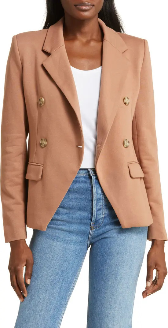 Double Breasted Cotton Blend Blazer | Nordstrom