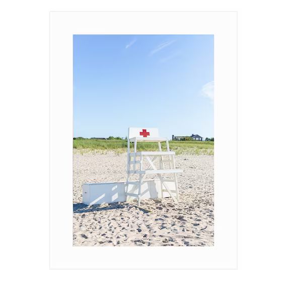 Nobadeer Lifeguard Chair Framed Nantucket Art Print - Etsy | Etsy (US)