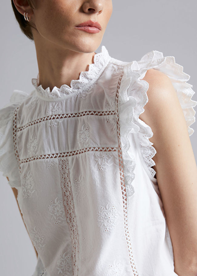 Frilled Embroidery Top | & Other Stories US