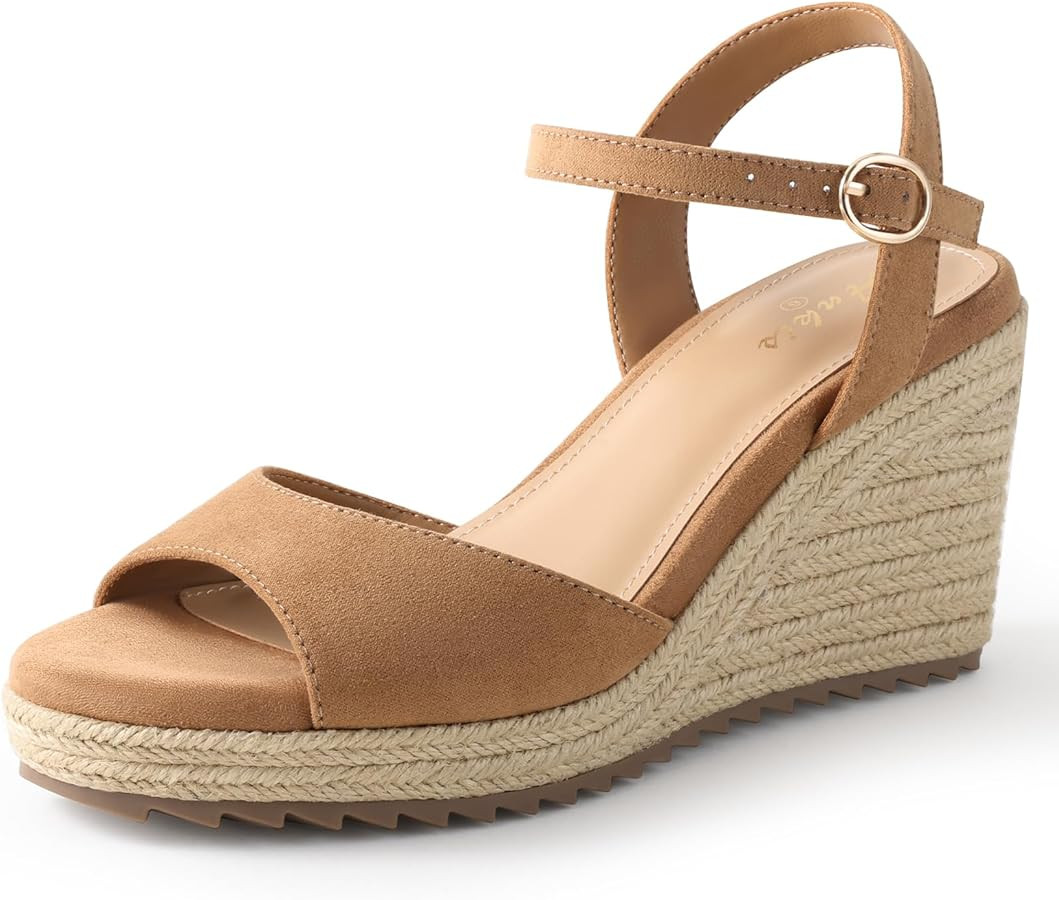 Ankis Espadrilles Wedges Sandals for Women Wedge Platform Sandals Heels Peep Open Toe Comfortable... | Amazon (US)