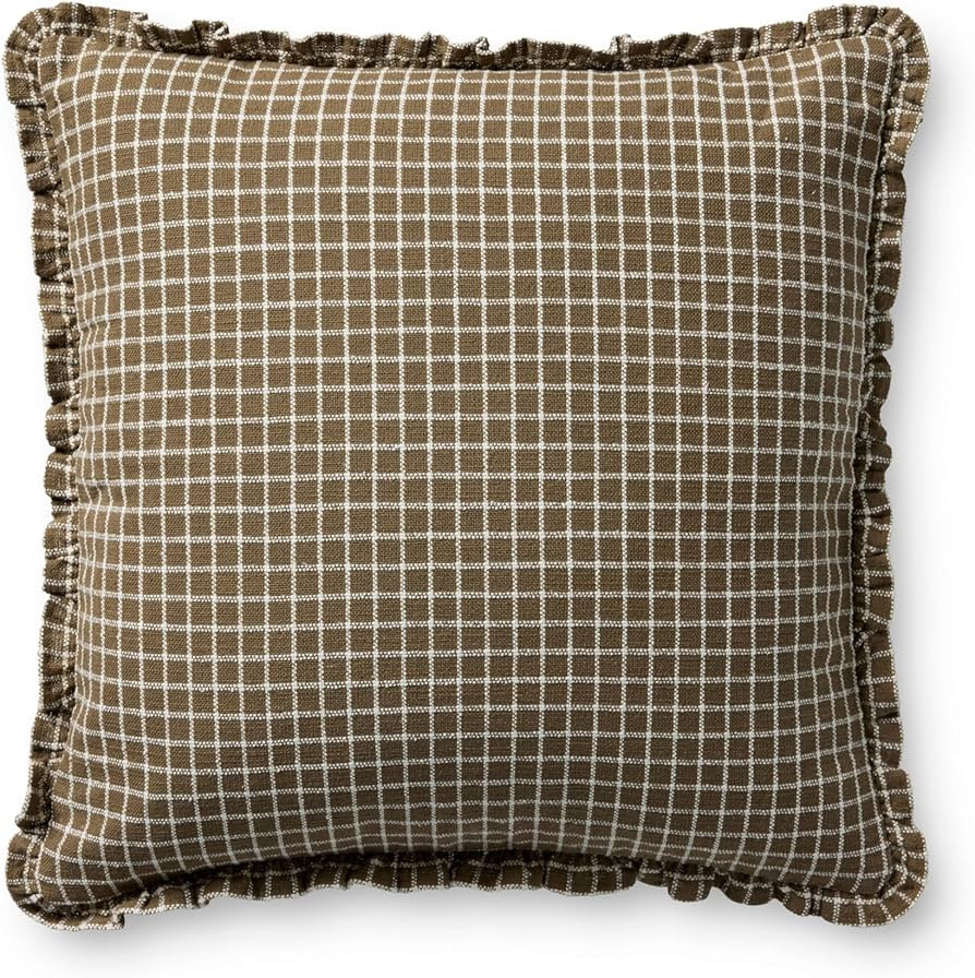 Loloi Chris Loves Julia Dinah Collection PCJ0012 Chocolate 18'' x 18'' Cover w/Down Pillow | Amazon (US)