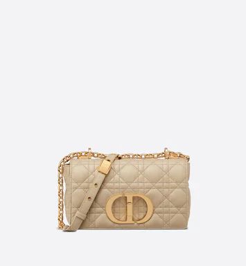 Small Dior Caro Bag Beige Supple Cannage Calfskin | DIOR | Dior Couture