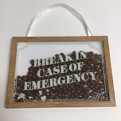 Coffee Beans Framed Picture Wall Art Box Break In Case of Emergency Cafe Shop 3D | eBay US