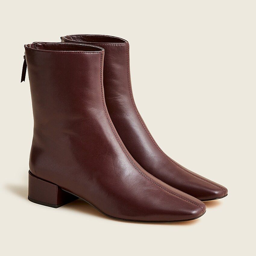 Roxie center-seam ankle boots in leather | J.Crew US