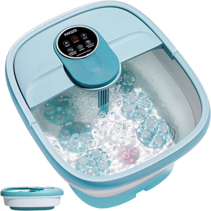 Collapsible Foot Spa Electric Rotary Foot Massager Bath, Foot Bath with Heat, Bubble, Remote, 24 ... | Amazon (US)