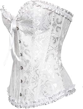 frawirshau Women's Lace Up Boned Overbust Corset Bustier Lingerie Bodyshaper Top | Amazon (US)