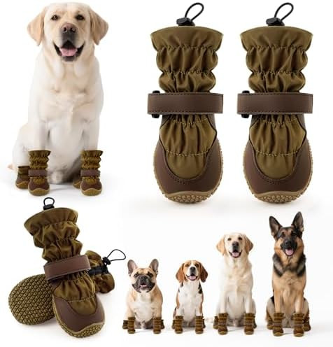Dog Boots Winter, Dog Snow Shoes for Small Large Medium Dogs, Adjustable Puppy Booties Paw Protec... | Amazon (US)