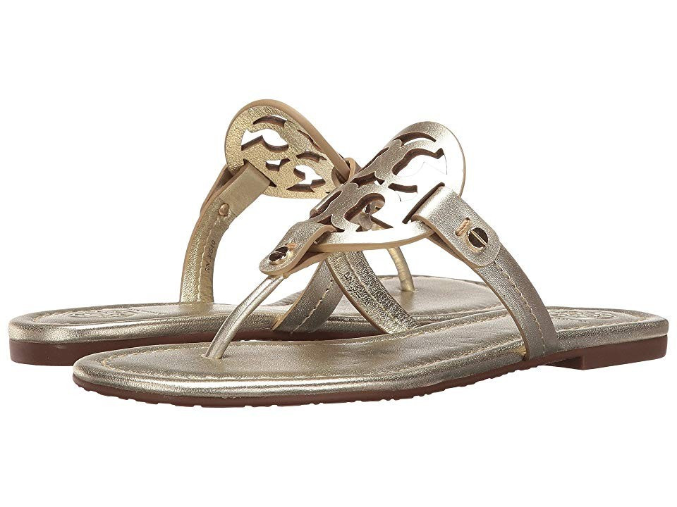 Tory Burch Miller Sandal Women's Shoes Spark Gold : 5.5 M, Leather | Zappos