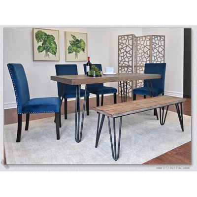 Ashzo 6-Piece Dining Set with Hairpin Legs, Combining Mid-Century Modern Style and Versatile Seating for Family Meals and Gatherings. | Wayfair North America