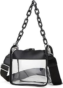 Clear Bag for Women Clear Handbag Concert Bag Stadium Approved Clear Purse Shoulder Crossbody Bag... | Amazon (US)