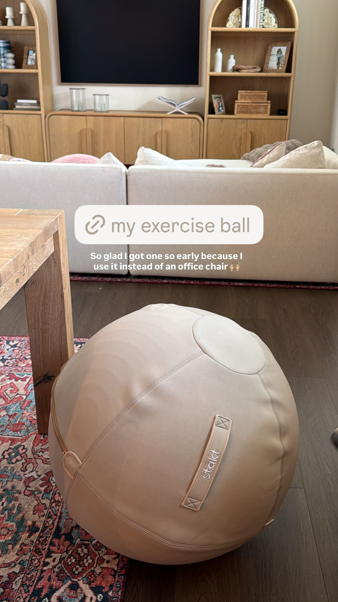So glad I got this exercise ball! I prefer it over an office chair at this point. 

 #LTKActive #LTKWorkwear #LTKBump