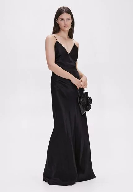 Vestido Mango Longo Liso Preto | Dafiti (BR)