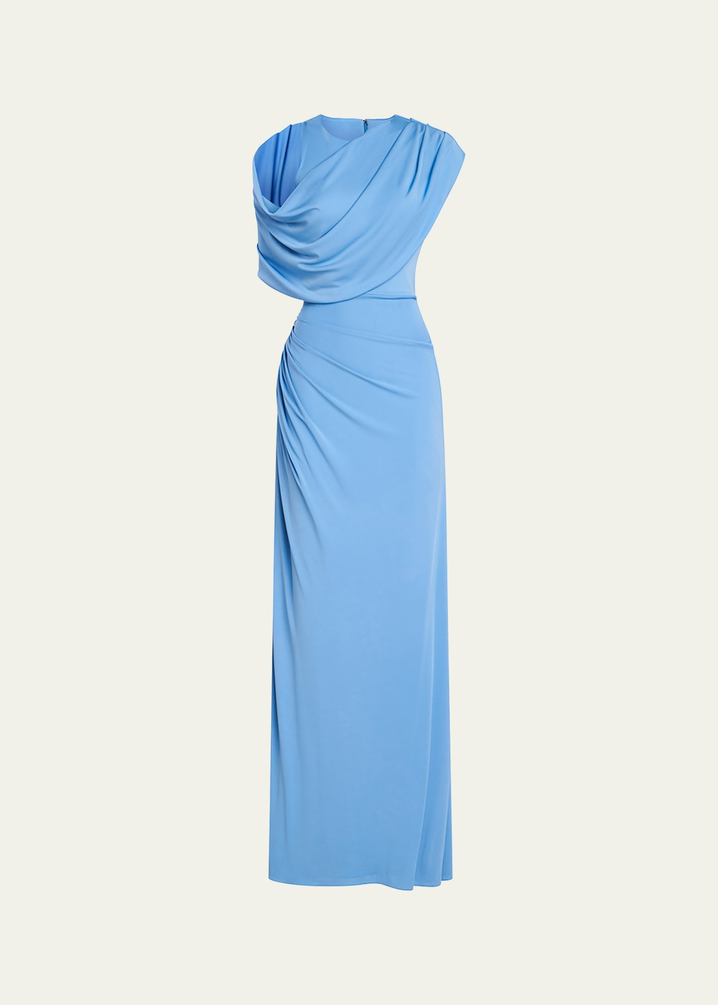 Halston Casi Side-Slit Draped Jersey Gown | Bergdorf Goodman