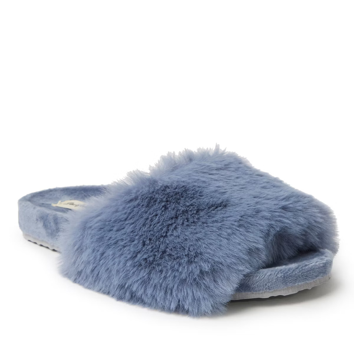 Dearfoams Women's Milly Plush Pile Faux Fur Molded Footbed Slide Slippers | Target