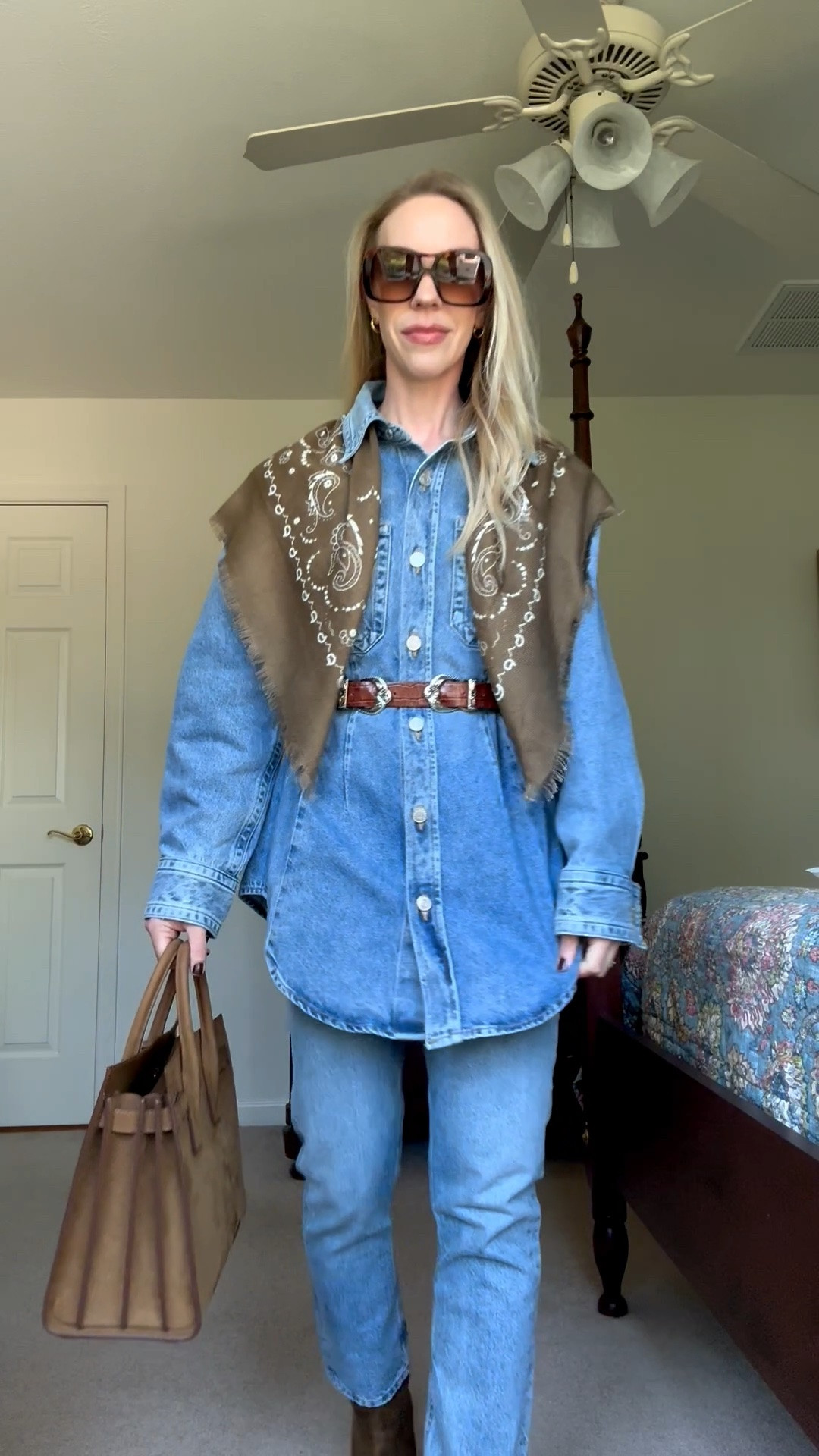 Bandana scarf under $20 and on sale this weekend!

Western fall outfit, denim on denim, all denim outfit, western belt

#LTKSaleAlert #LTKSeasonal #LTKOver40