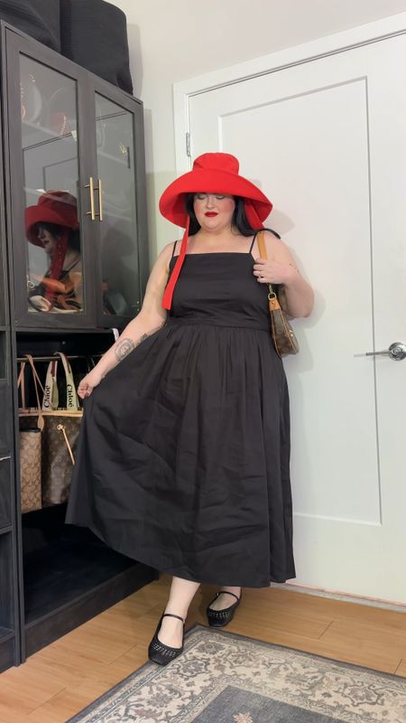 Styling  summer dresses from Walmart with my favorite accessories! This sun hat is so cute and I love the tomato red color! Wearing XXL in the dress! Follow me for more size 20 budget outfits  

#LTKPlusSize #LTKFindsUnder50 #LTKMidsize