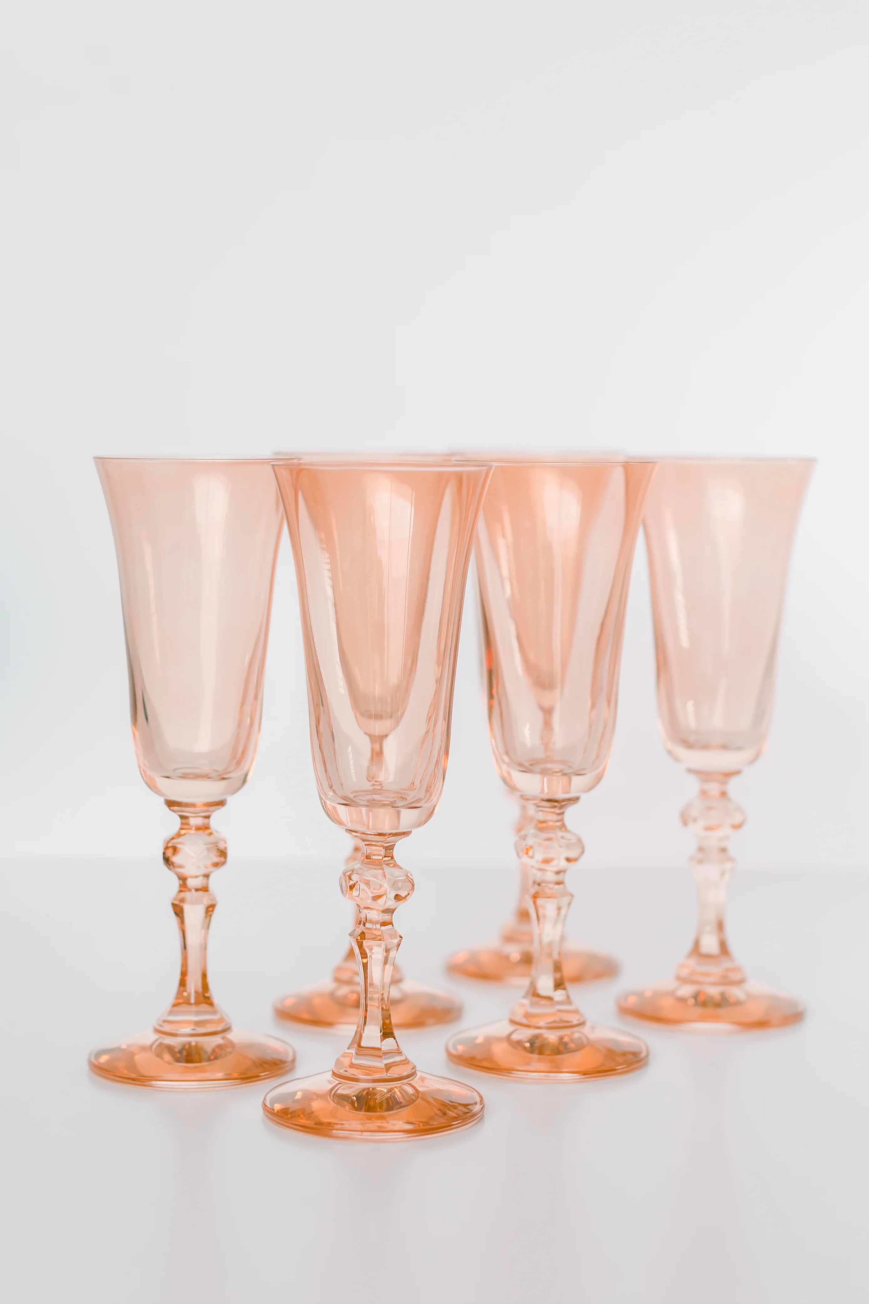 Estelle Colored Regal Flute - Set of 6 {Blush Pink} | Estelle Colored Glass