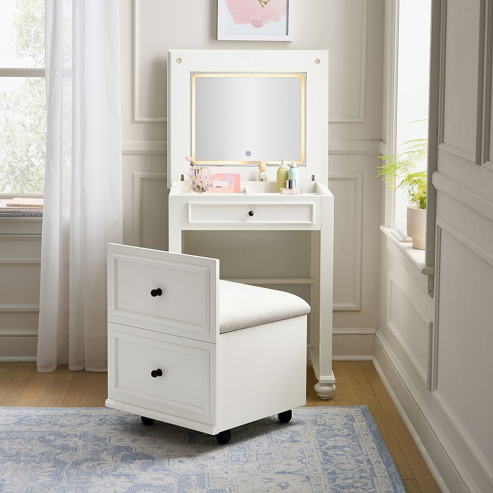 Chelsea Flip-Top Vanity & Storage Seat Set (25.5") | Pottery Barn Teen