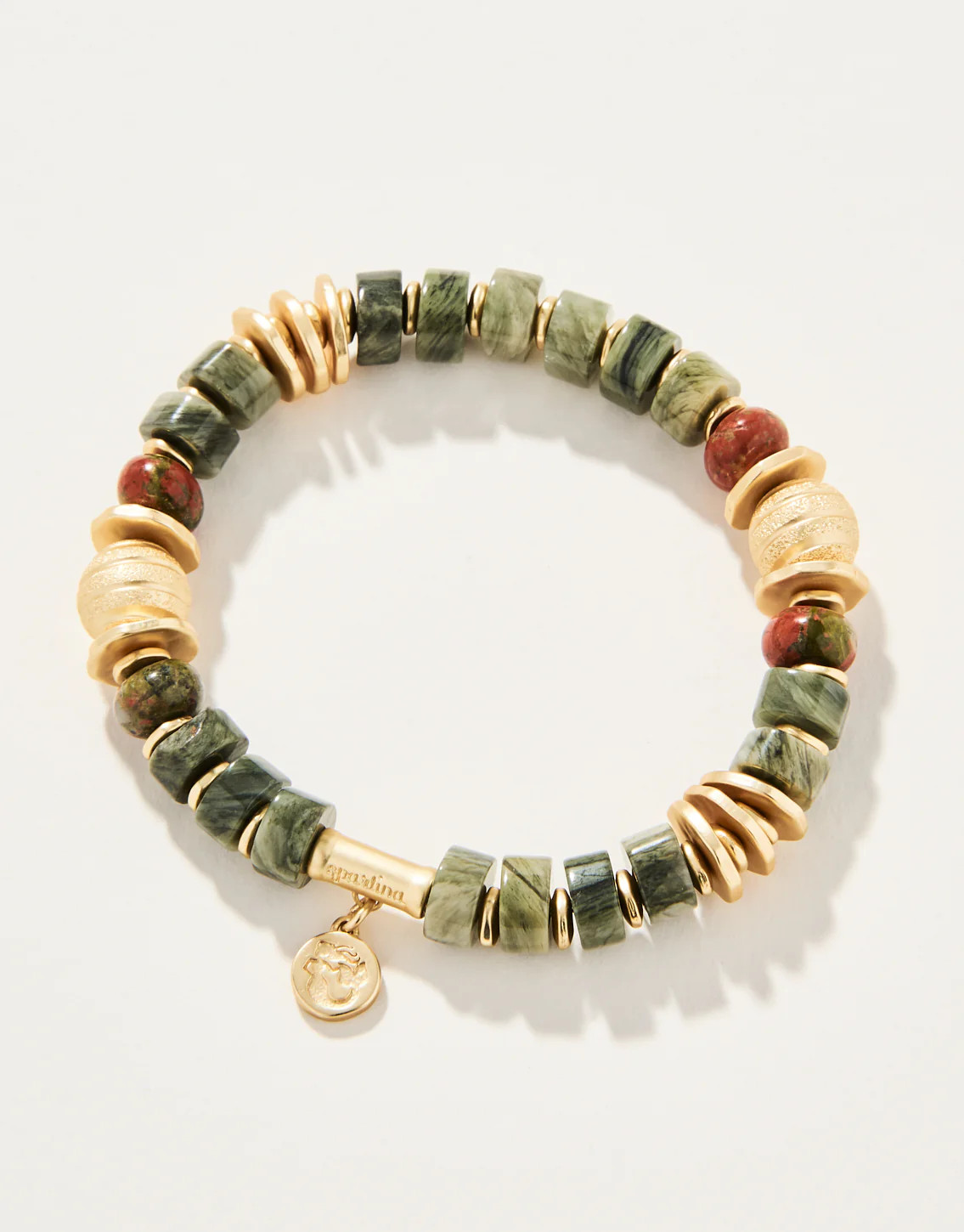 Stone Stretch Bracelet 8mm Unakite/Jasper | Spartina 449