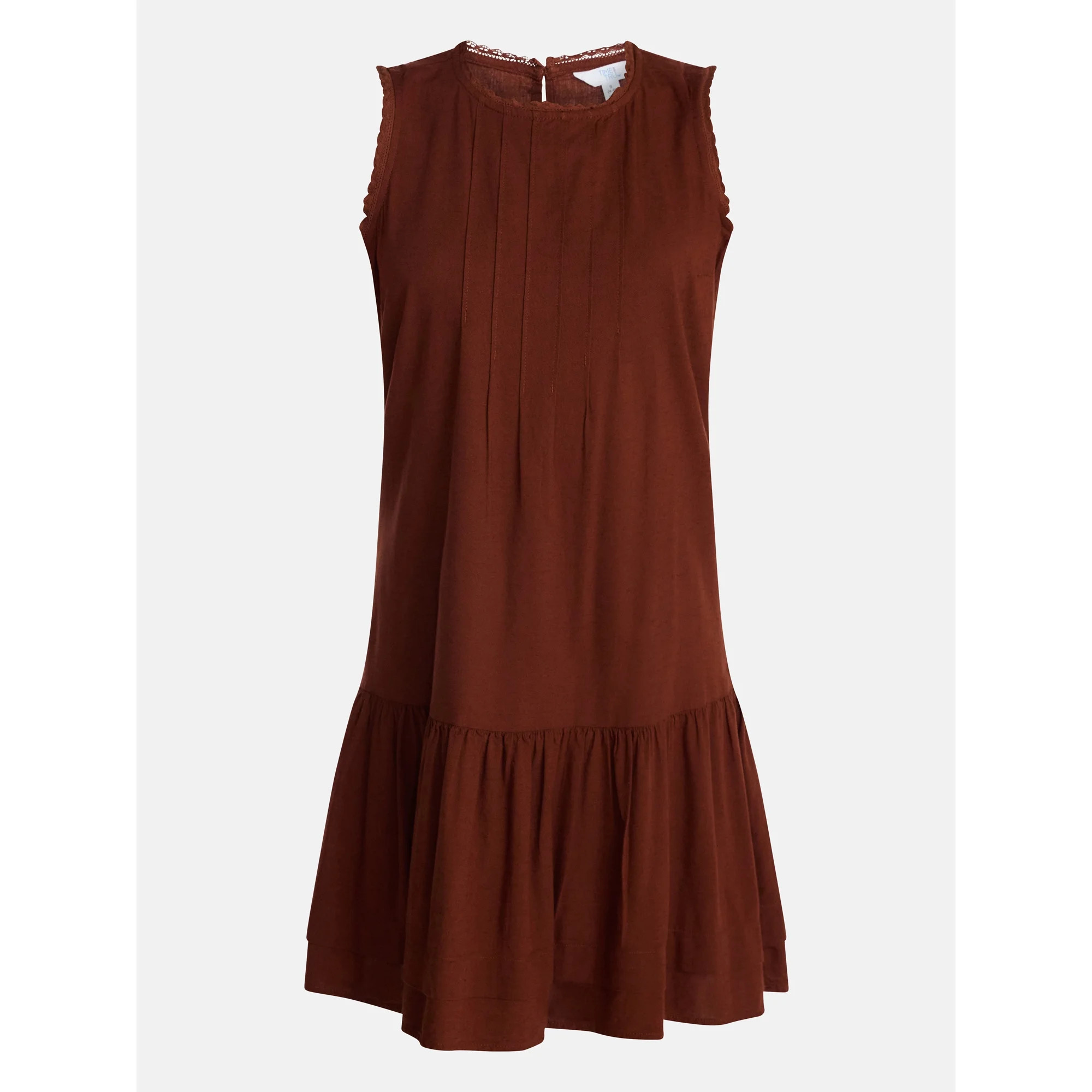 Time and Tru Women's Linen Blend Shift Dress, Sizes XS-XXXL | Walmart (US)
