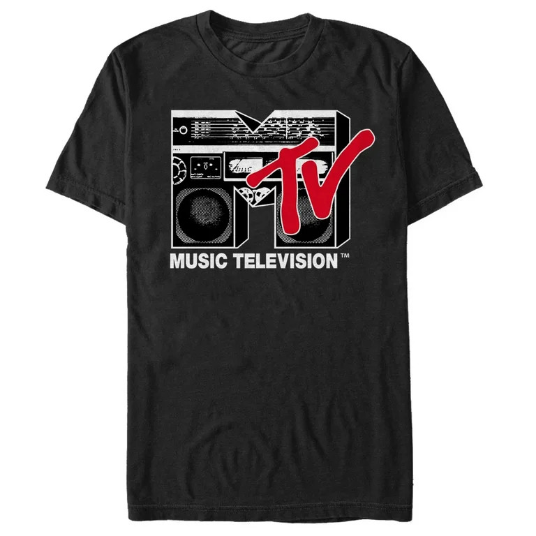 Men's MTV Boombox Logo Graphic Tee Black Medium | Walmart (US)