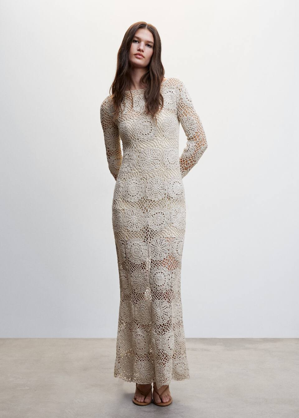 Crochet long dress | MANGO (US)
