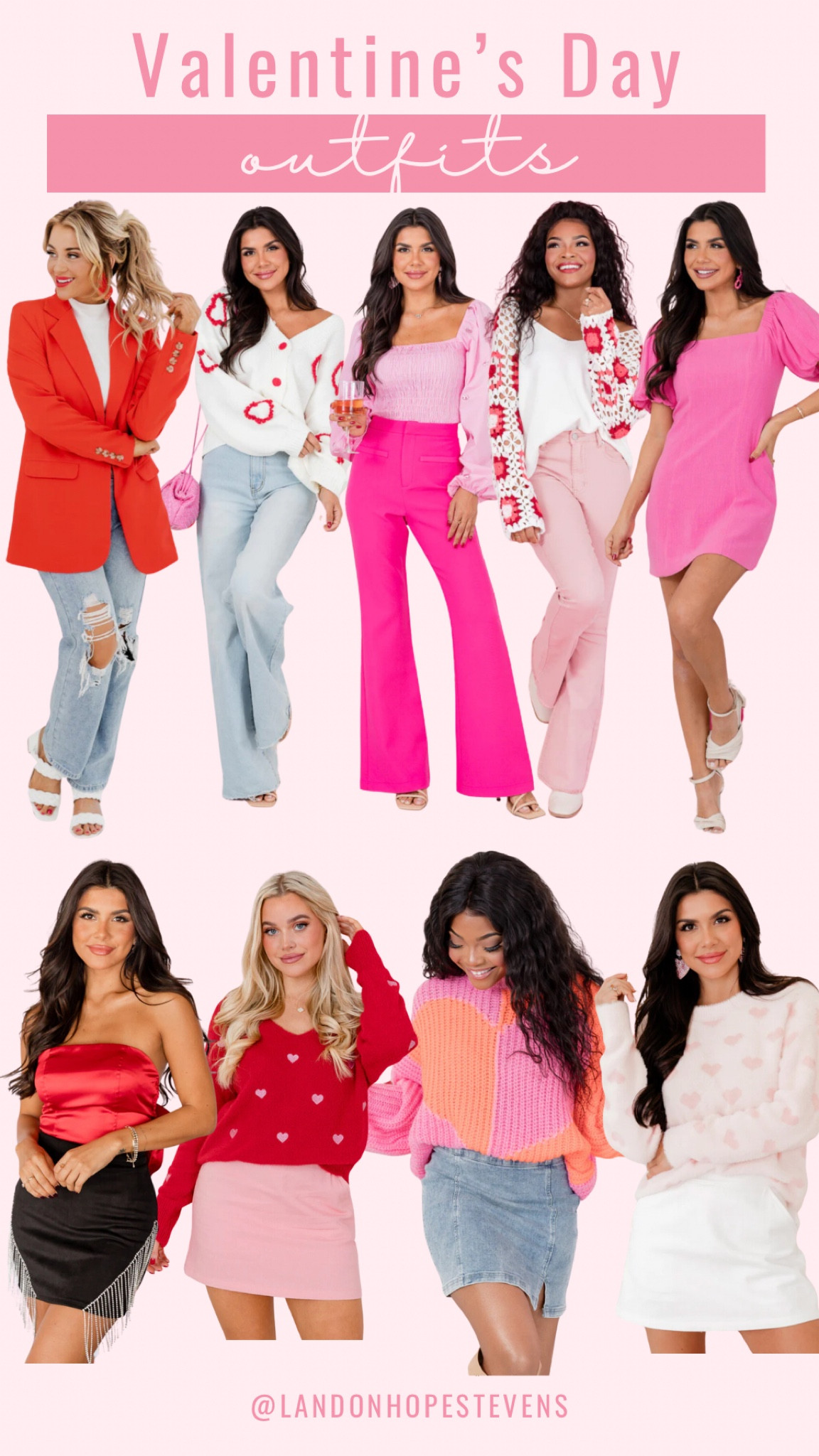 Valentine’s Day collection drop! 🩷🫶🏼🎀🌸💄❤️

Valentine’s Day style, Valentine’s Day outfit, vday style, vday look, vday outfit, pink outfit, red outfit, date night style, pink and red, girly style, satin top, heart sweater, women’s blazer 

#LTKmidsize #LTKstyletip #LTKfindsunder100