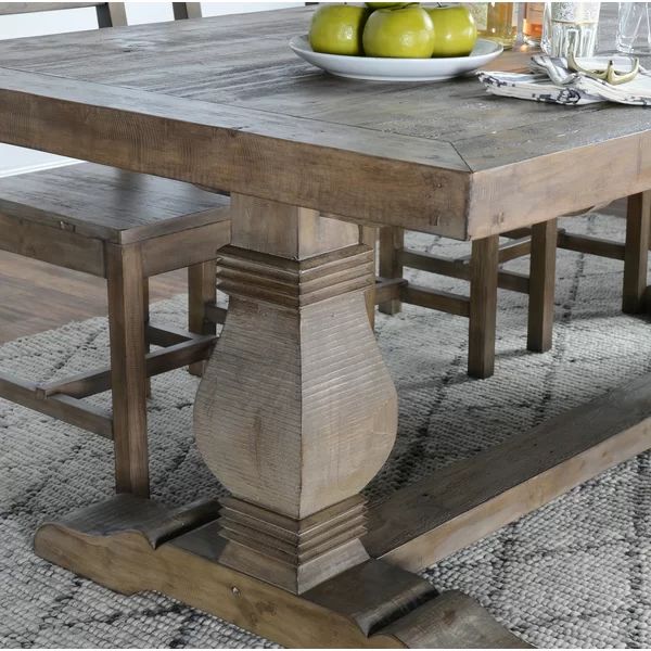 North Reading Pine Solid Wood Trestle Dining Table | Wayfair North America