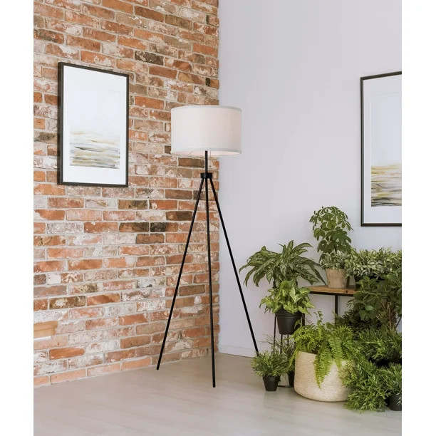 Mainstays 58" Metal Tripod Floor Lamp, Black - Walmart.com | Walmart (US)