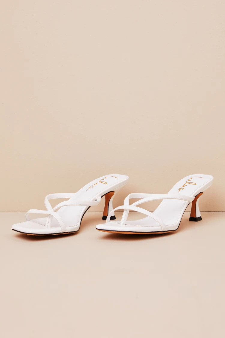 Jayson White Kitten Heel Strappy Thong Sandals | Lulus