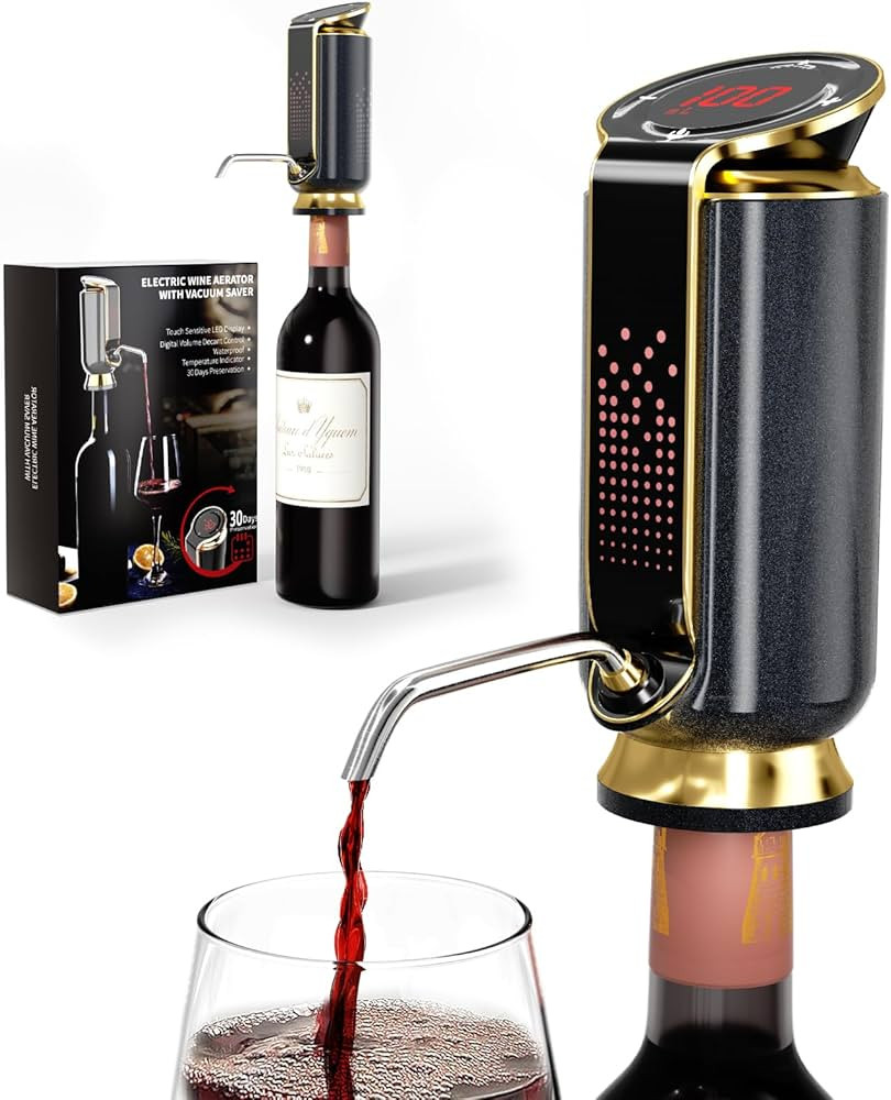 Luxurious 3-in-1 Electric Wine Aerator, Dispenser & Vacuum Pump - Wine Preservation System - Gift... | Amazon (US)