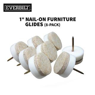 1 in. Beige Round Felt Nail-On Furniture Glides for Floor Protection (8-Pack) | The Home Depot