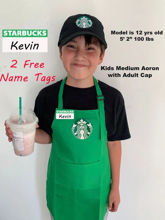 Kids Dress Up | Starbucks Barista Outfit | Kids Starbucks Halloween costume | Kids - Dress Up Set... | Etsy (US)