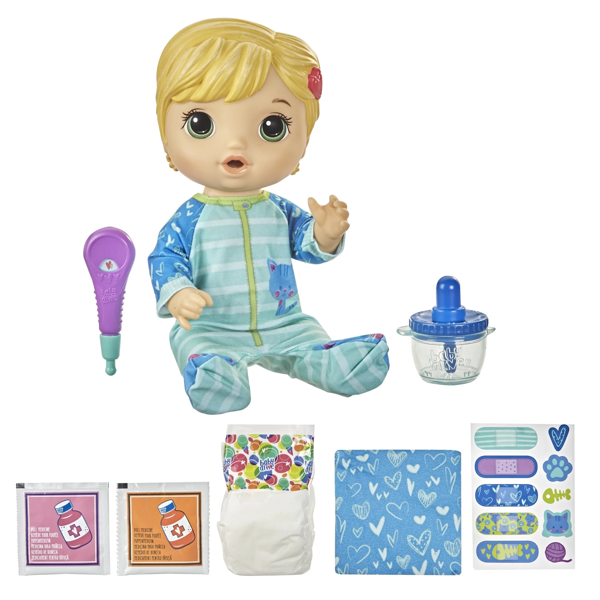 Baby Alive Mix My Medicine Doll, Kitty-Cat Pajamas, Doctor Accessories - Walmart.com | Walmart (US)