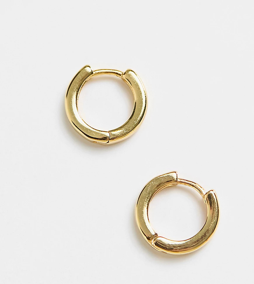 ASOS DESIGN 9mm hoop earrings in 14k gold plate | ASOS (Global)