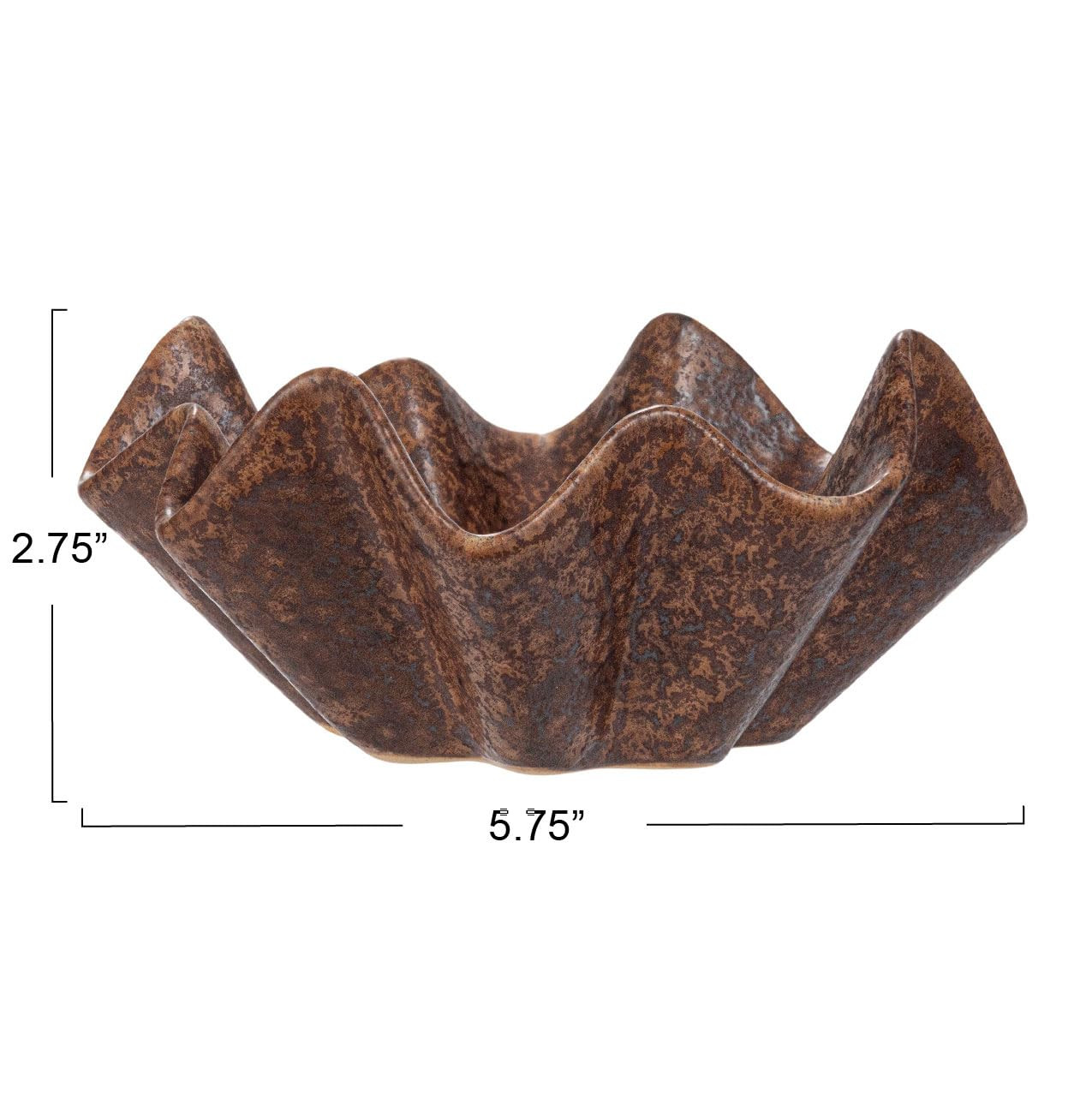 Bloomingville Round Stoneware Ruffled Bowl with Reactive Glaze, Brown | Amazon (US)