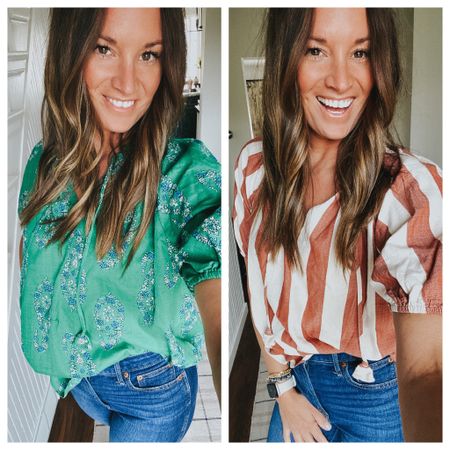 Knox Rose top from Target! I love the pop of color on the green and blue! The stripe is classic! Wearing a medium in both. Could have ordered a small  

#floraltop #targetstyle #targetfinds #summerfashion #

#LTKstyletip #LTKunder50 #LTKfit