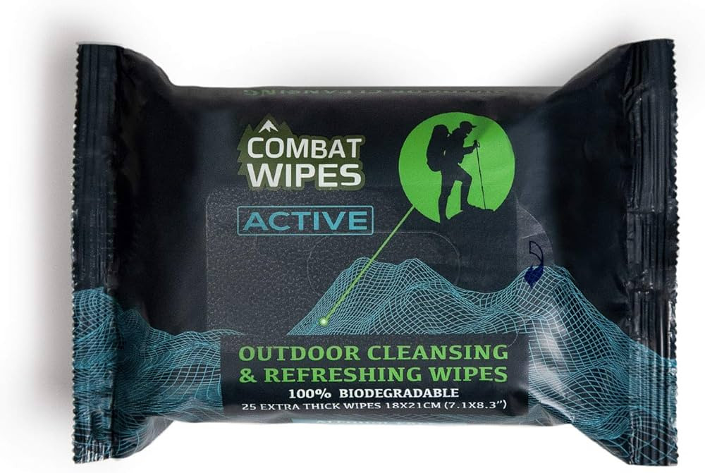 Combat Wipes ACTIVE Outdoor Wet Wipes - Extra Thick Camping Gear, Biodegradable, Body & Hand Clea... | Amazon (US)