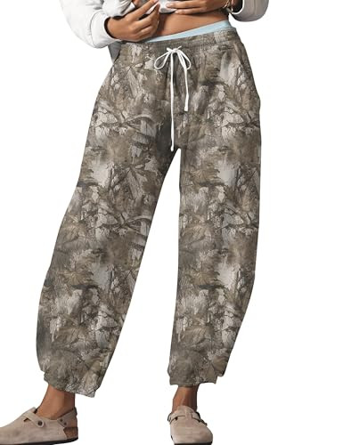 Ziesexy Leopard Pants Women Barrel Sweatpants Casual Baggy Cheetah Print Lounge Pants Drawstring ... | Amazon (US)