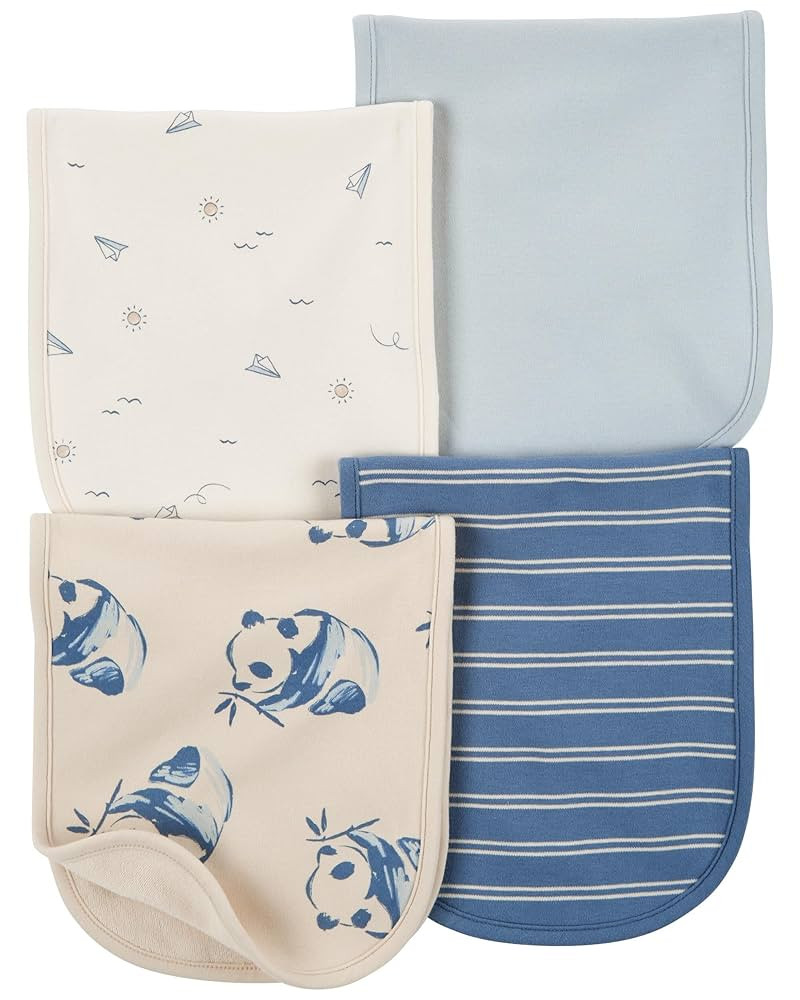 Carter's Baby Boys 4 Pack Cotton Burp Cloths (Blue/Ivory) | Amazon (US)