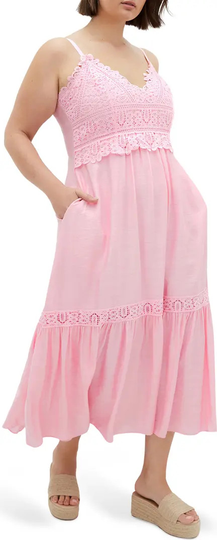 Brielle Lace Trim Maxi Sundress | Nordstrom