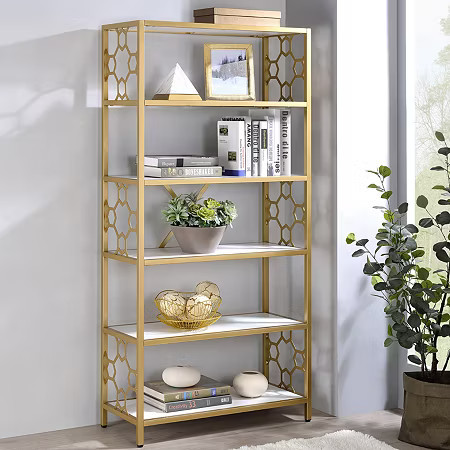 Furniture of America Sheene Home Office Collection 5-Shelf Bookcase, One Size, Yellow | JCPenney