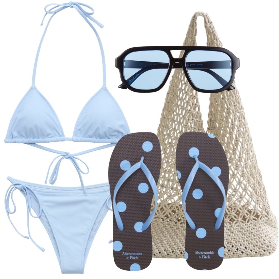 Swimsuit, bikini, swim style, summer outfit, beach vacation, pool outfits flip flops, polka dot #LTKswimwear

#LTKsummer