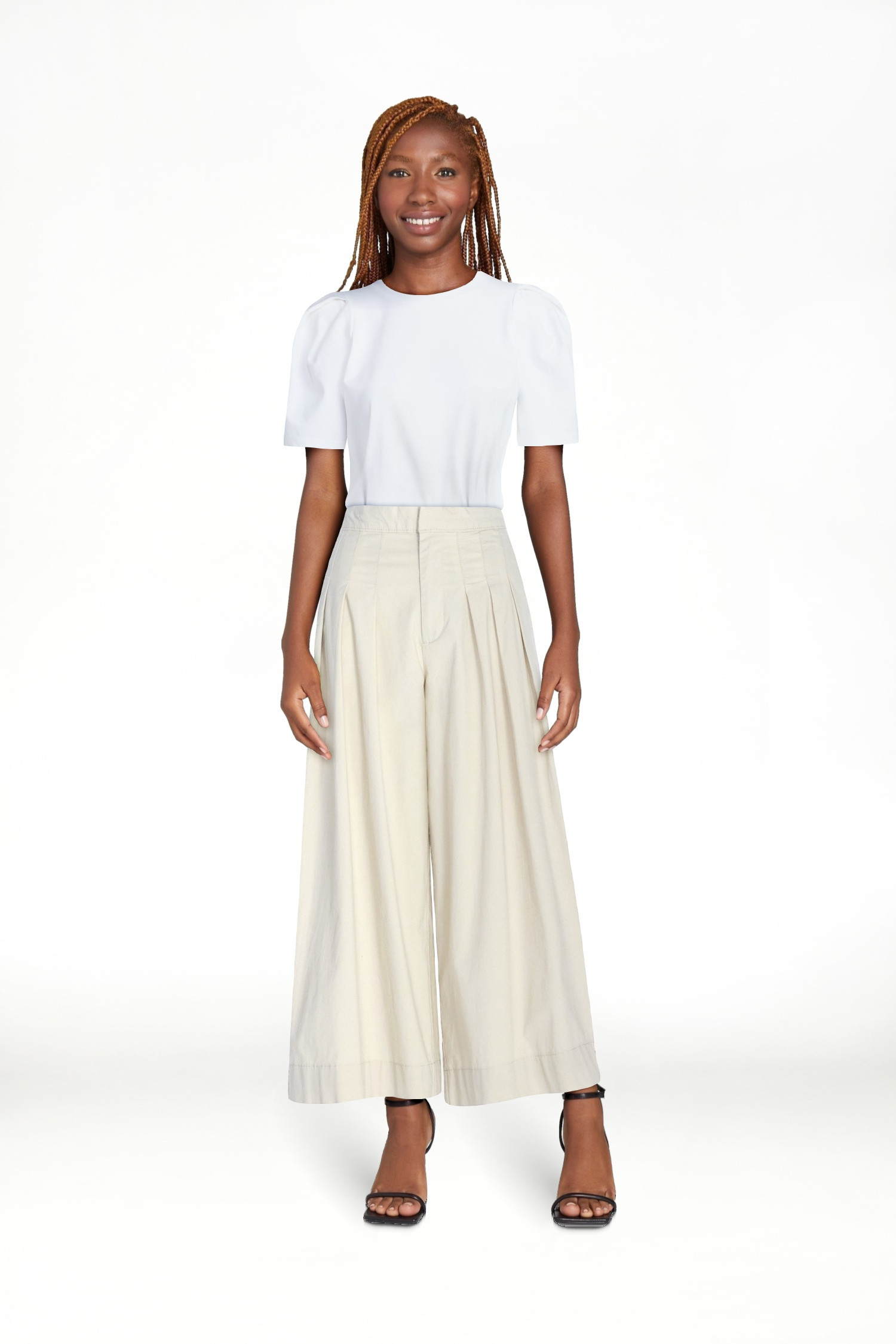 Free Assembly Women's and Women's Plus High Rise Wide Leg Pleated Culotte Pants, Sizes XS-XXL | Walmart (US)