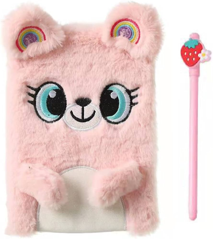 Plush Unicorn Rainbow Diary Notebook Fuzzy Journal Animal Lover Gifts for Kids Girls Teens Writin... | Amazon (US)