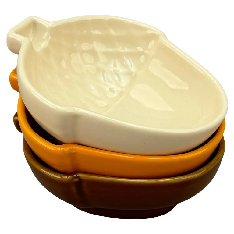 BIA Cordon Bleu Harvest Collection Acorn Bowls, Set of 3 - Assorted Fall Colors, Stackable 4oz Mi... | Walmart (US)